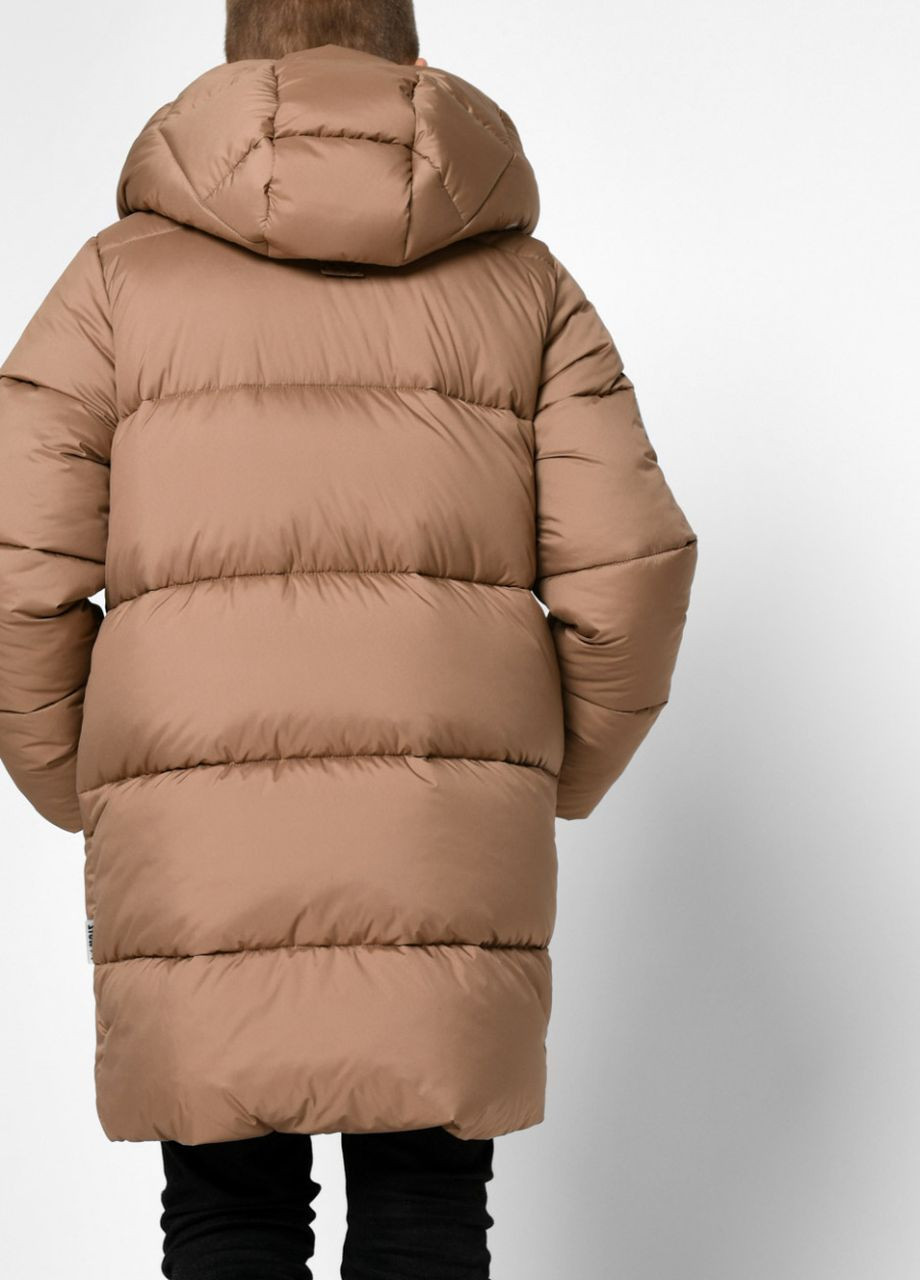 Коричневая зимняя пуховая зимняя куртка для мальчика 9118 128-134 см коричневый 68538 X-Woyz