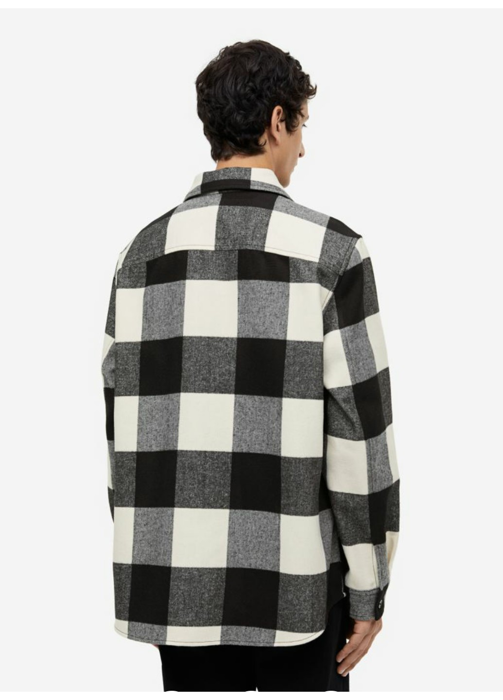 Мужская твиловая рубашка Н&М (56049) S Черная H&M (261408467)