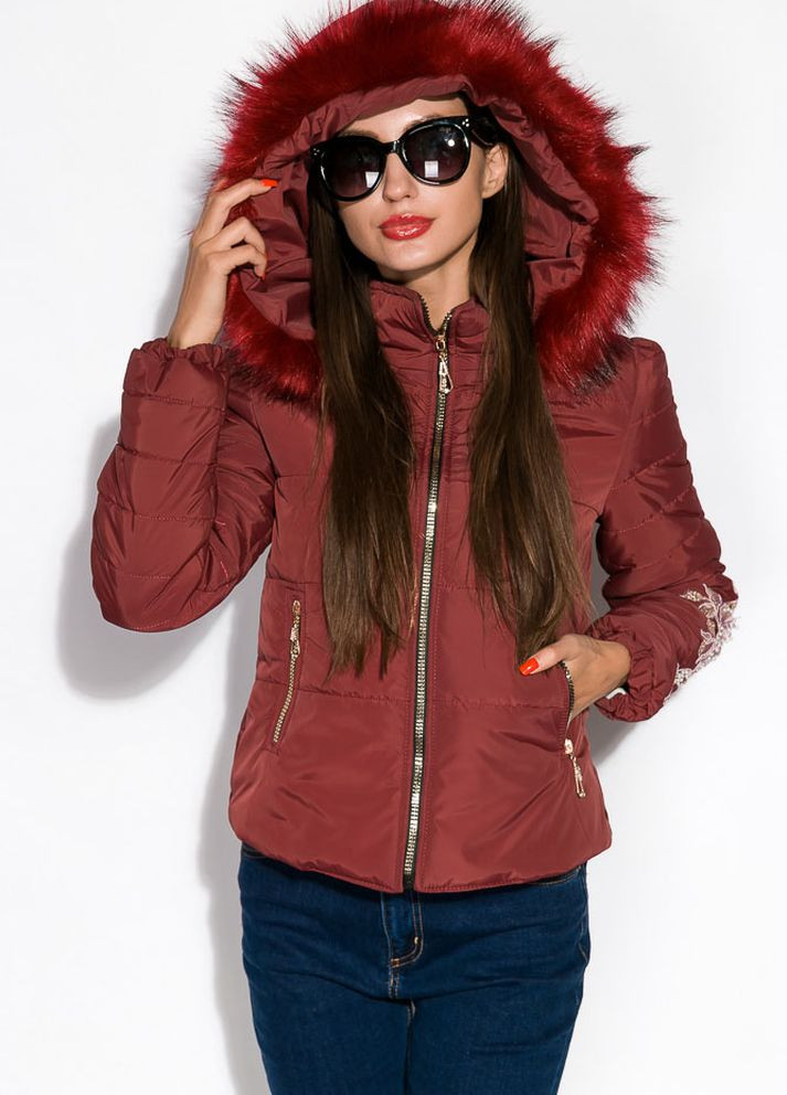 Бордовая демисезонная куртка женская (бордовый) Time of Style
