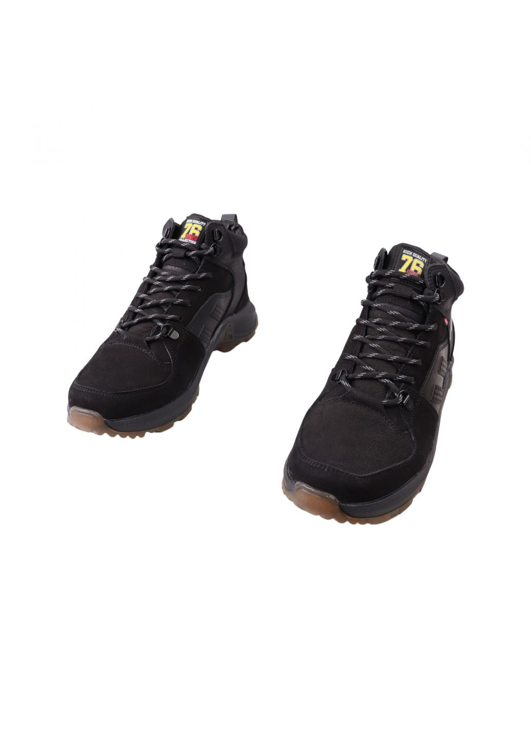 Черные ботинки мужские черные натуральный нубук Brave