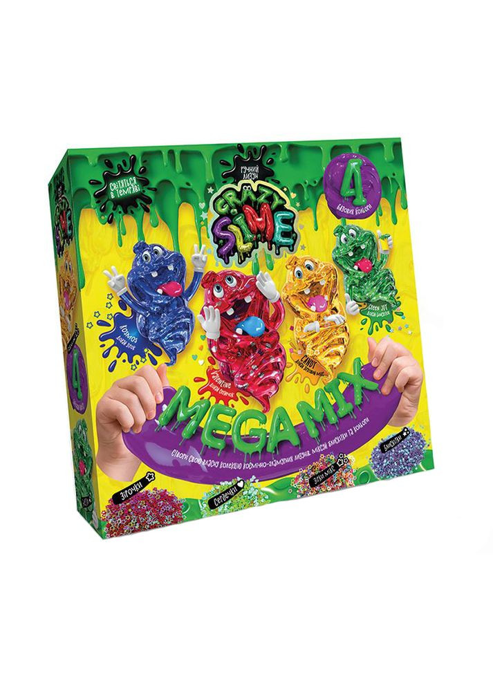 Безопасный образовательный набор для проведения опытов "Crazy Slime 4в1" цвет разноцветный ЦБ-00087136 Danko Toys (265294989)