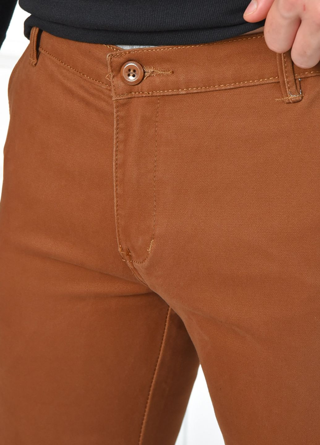 Коричневые джинсовые демисезонные прямые брюки Let's Shop