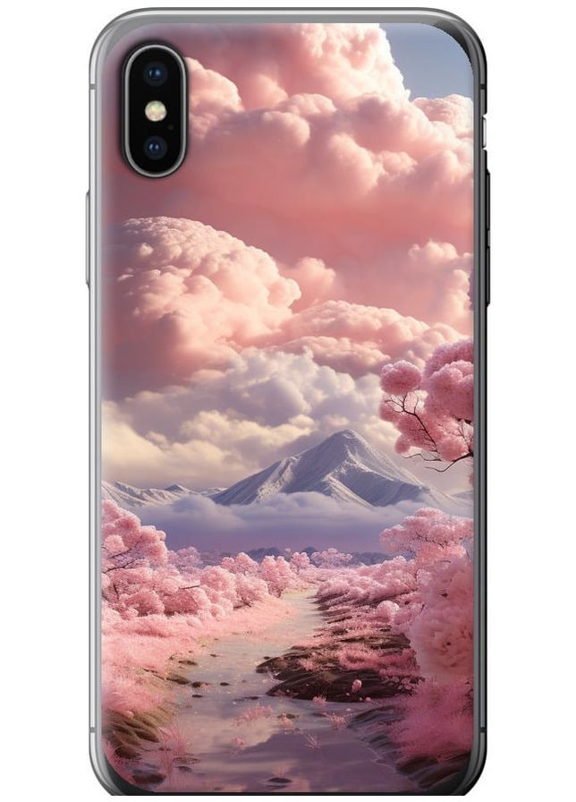 2D пластиковый чехол 'Розовые облака' для Endorphone Apple iPhone X (267235040)