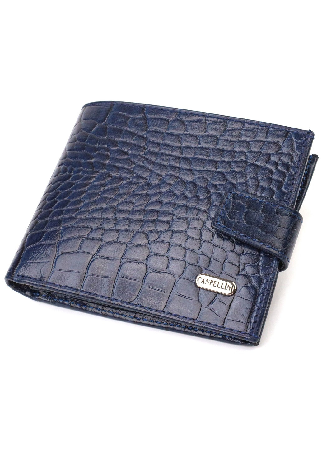 Гарний горизонтальний гаманець для чоловіків з натуральної шкіри з тисненням йод рептилію 21889 Синий Canpellini (259830029)