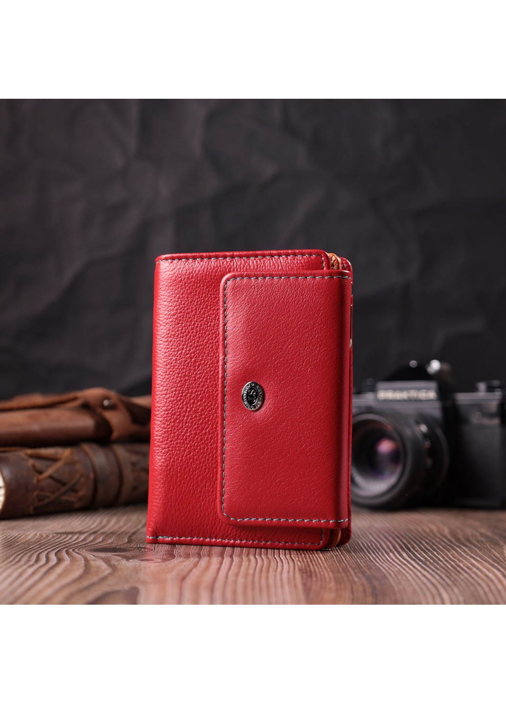 Яркий кошелек для женщин из натуральной кожи 22503 Красный st leather (277980571)