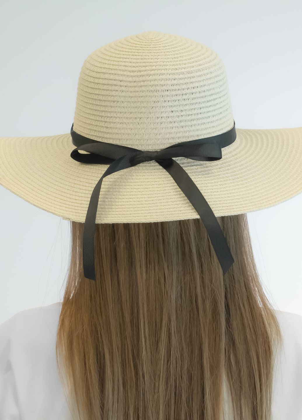 Шляпа со средними полями женская бумага белая CAMELLIA LuckyLOOK 461-414 (265224642)
