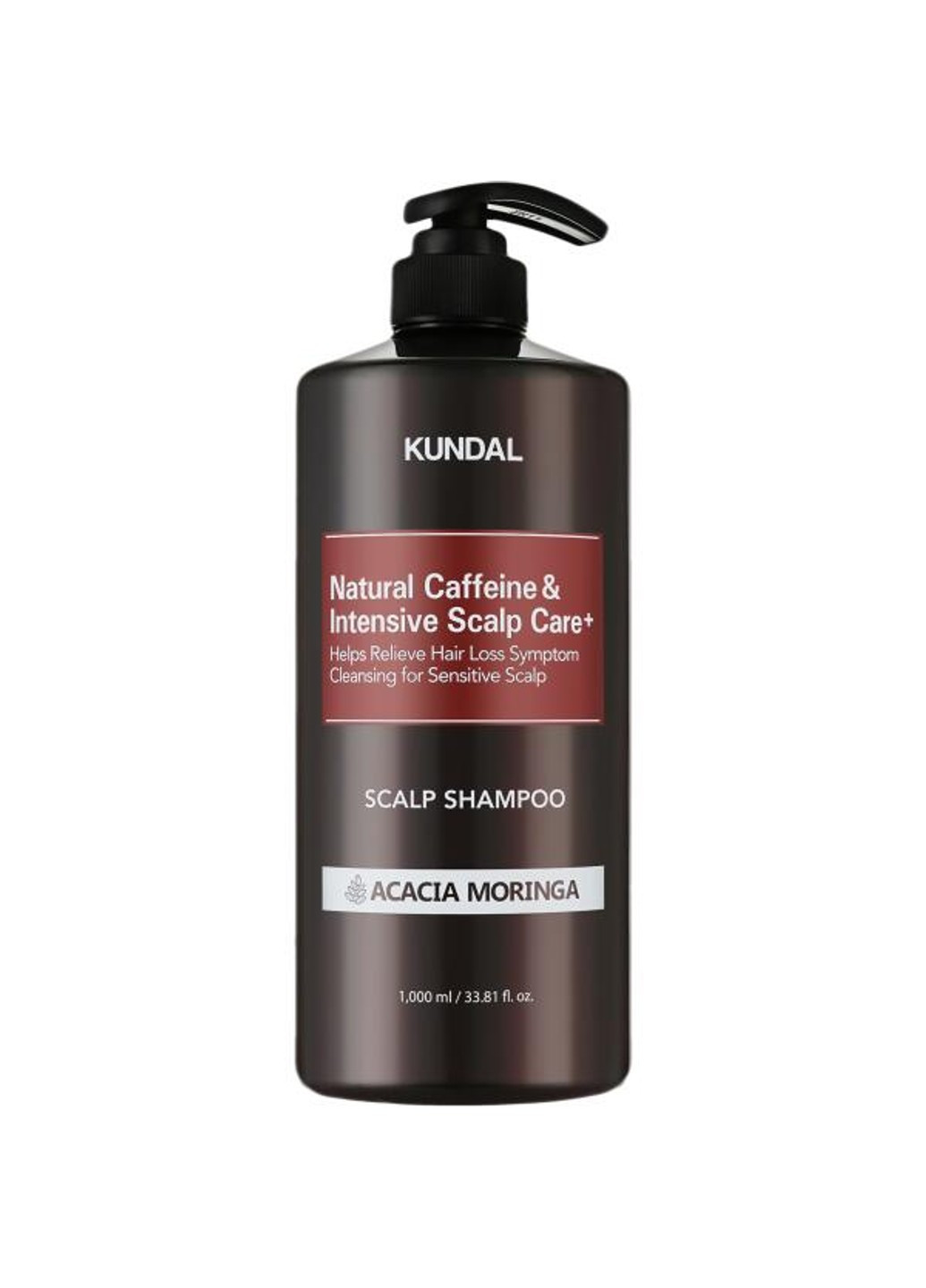 Шампунь с кофеином против выпадения волос Natural Caffeine & Intensive Scalp Care Shampoo Acacia Moringa 500 мл Kundal (258297623)