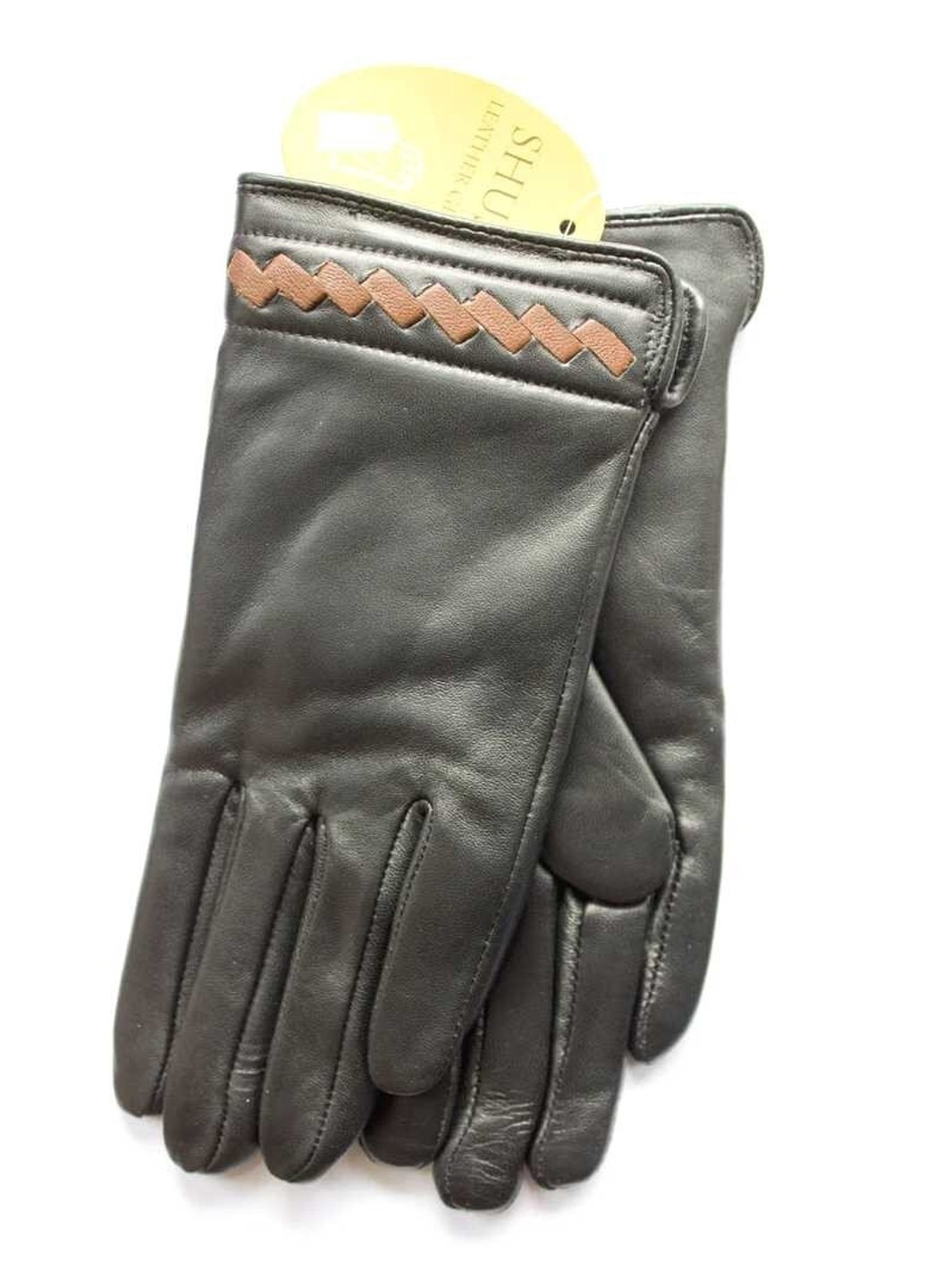 Жіночі шкіряні рукавички чорні 747 S Shust Gloves (261486881)