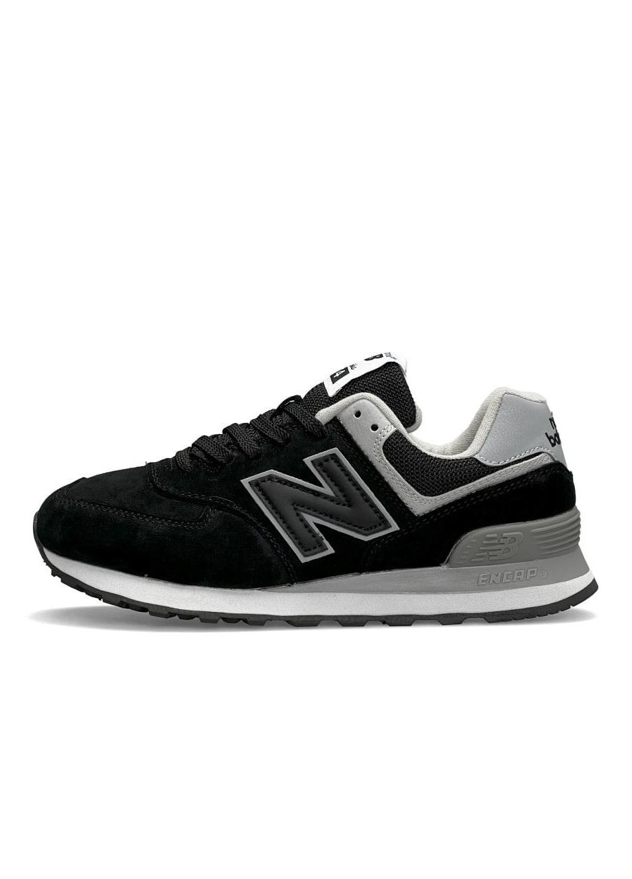 Черные демисезонные кроссовки женские, вьетнам New Balance 574 Premium Black White