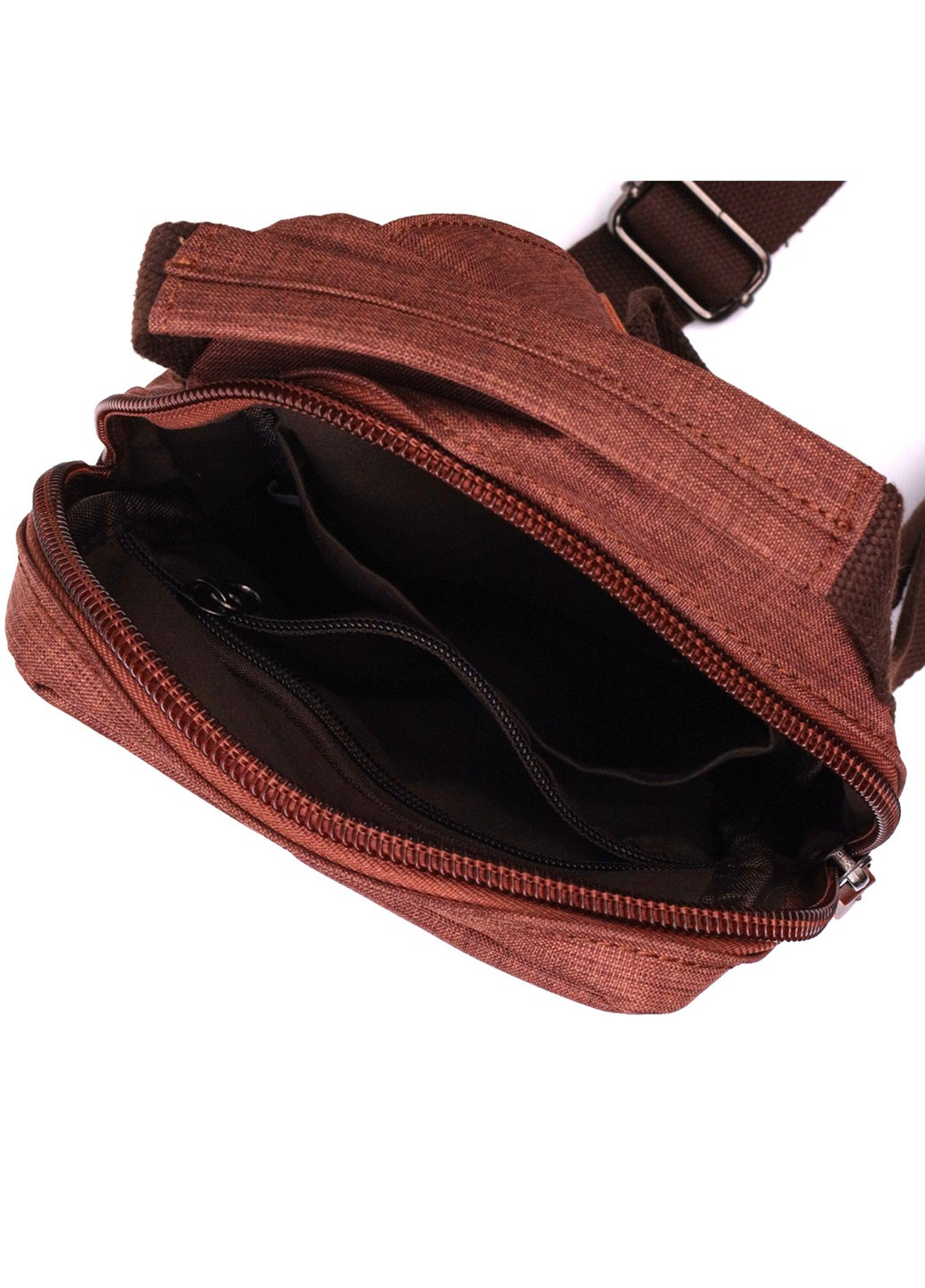 Плечевая сумка для мужчин из плотного текстиля 22186 Коричневый Vintage (267932201)