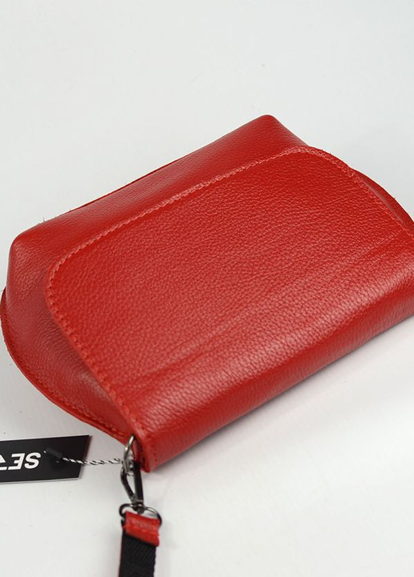 Красная маленькая кожаная женская сумочка клатч с клапаном, мини сумка кроссбоди из натуральной кожи Serebro (266701172)