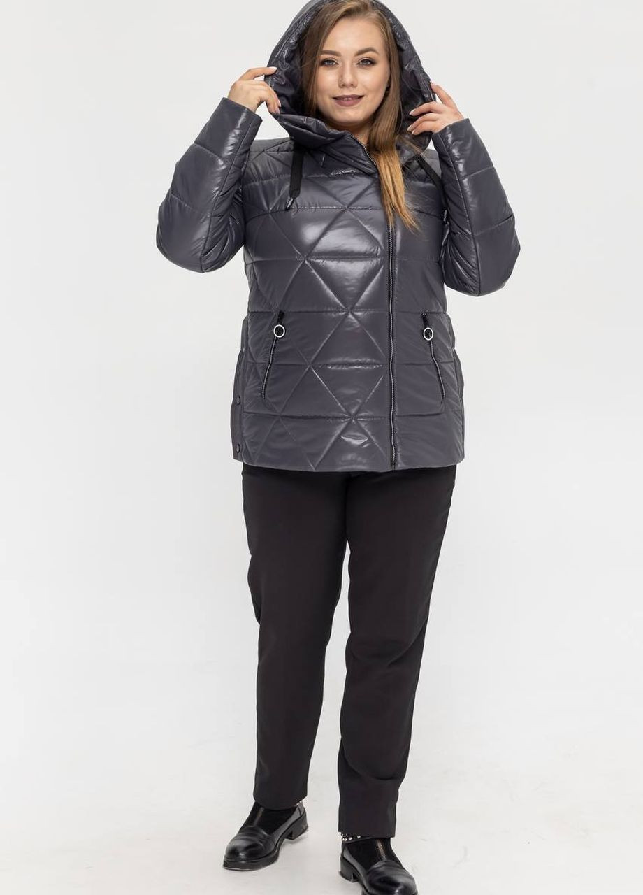 Графітова демісезонна жіноча демісезонна куртка великого розміру SK