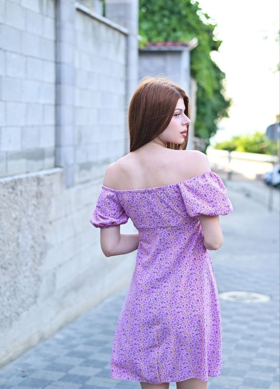 Бузкова сукня аndriana бузкова квітковий принт No Brand