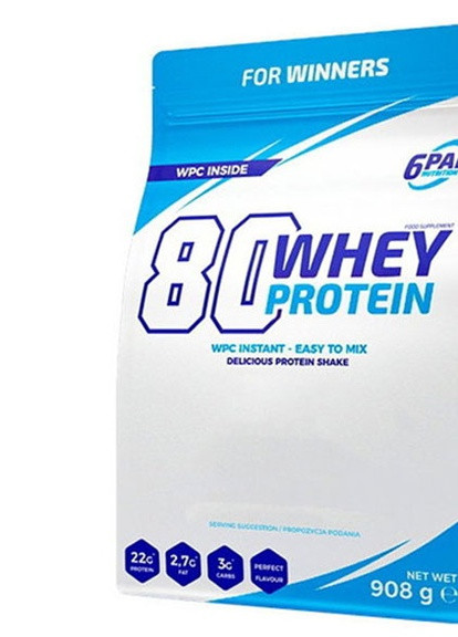 80 Whey Protein 908 g /30 servings/ Pear Caramel 6PAK Nutrition (256721317)