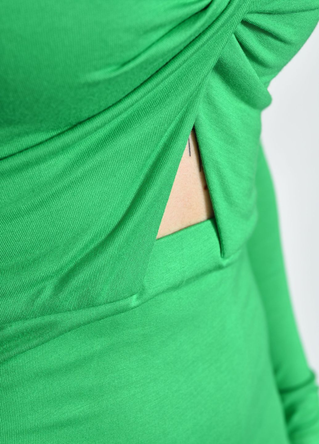 Зеленое джинсовое платье женское однотонное зеленого цвета платье-водолазка Let's Shop однотонное