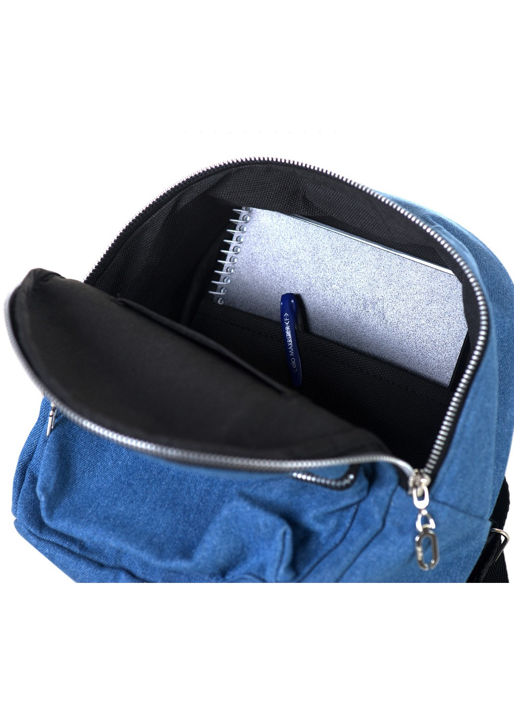 Маленький синий джинсовый рюкзак дошкольный для девочки для мальчика повседневный городской 5 литров No Brand (258591303)