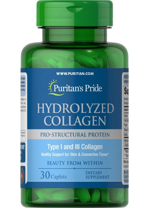 Puritan's Pride Hydrolyzed Collagen 1000 mg 30 Caplets Puritans Pride (259450376)