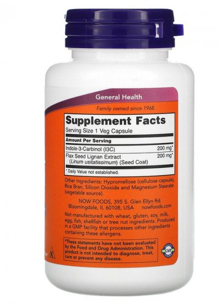 Indole-3 Carbinol 200 mg 60 Veg Caps Now Foods (256721670)