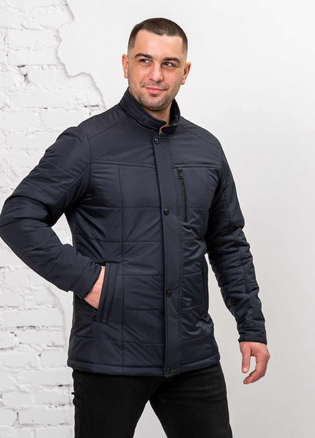 Темно-синя демісезонна чоловіча демісезонна куртка великого розміру бренд vavalon SK