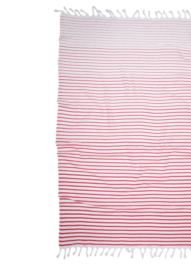 Barine полотенце pestemal - reef 90*165 red красное полоска красный производство - Турция
