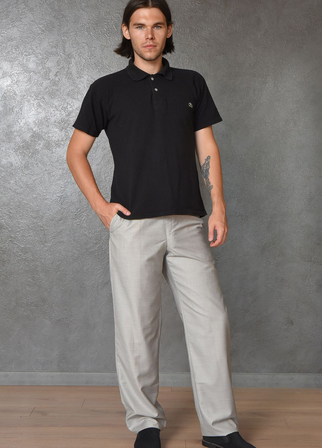 Штани чоловічі сірого кольору розмір 50 Let's Shop (277151349)
