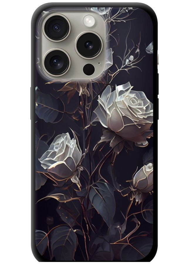 TPU чорний чохол 'Троянди 2' для Endorphone apple iphone 15 pro (274376821)