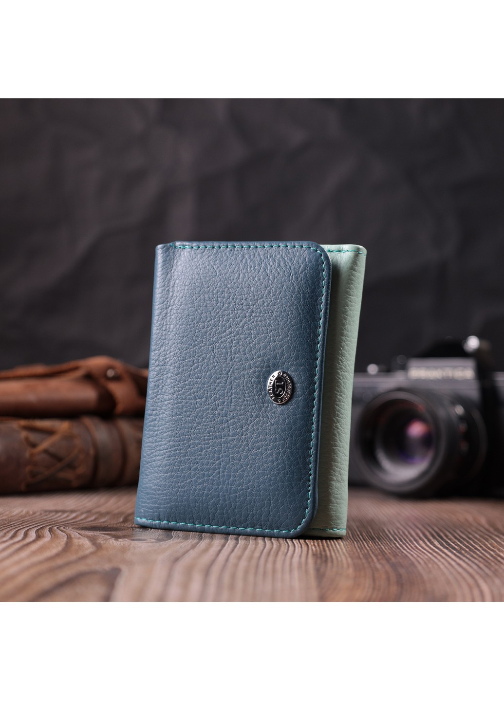 Красочный женский кошелек из натуральной кожи 22493 Разноцветный st leather (278001020)