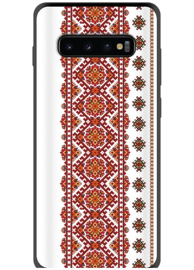TPU черный чехол 'Вышиванка 13' для Endorphone Samsung Galaxy S10 Plus (269359287)