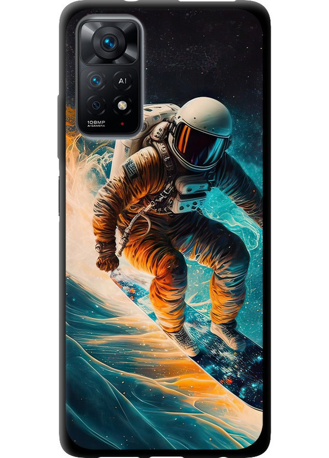 TPU черный чехол 'Сноубордист' для Endorphone Xiaomi Redmi Note 11 (258088091)