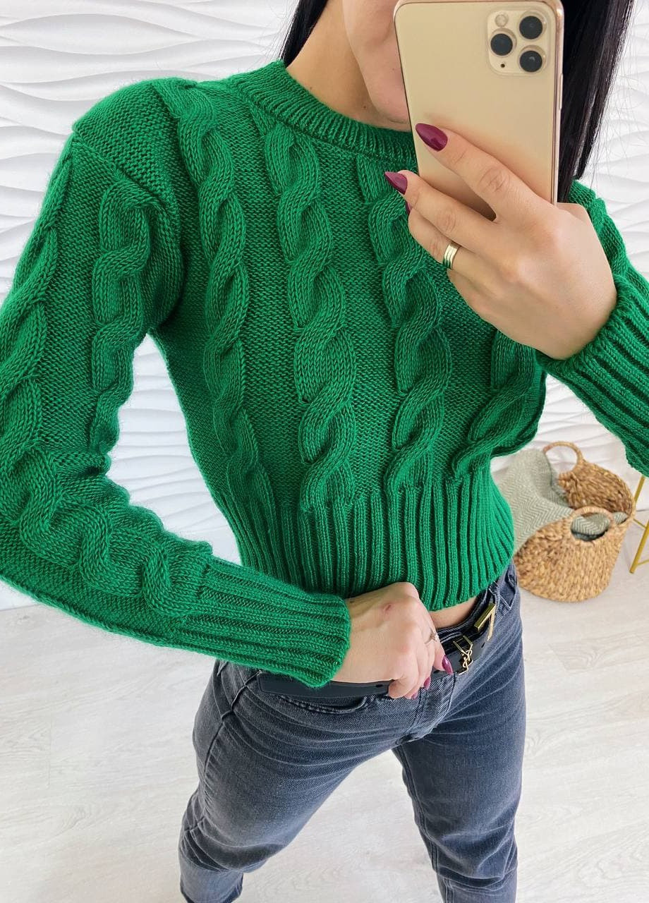 Зеленый демисезонный свитер джемпер Larionoff