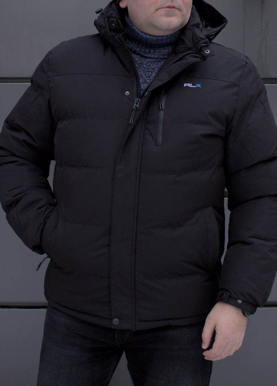 Черная зимняя черная зимняя куртка стеганая батал Vakko