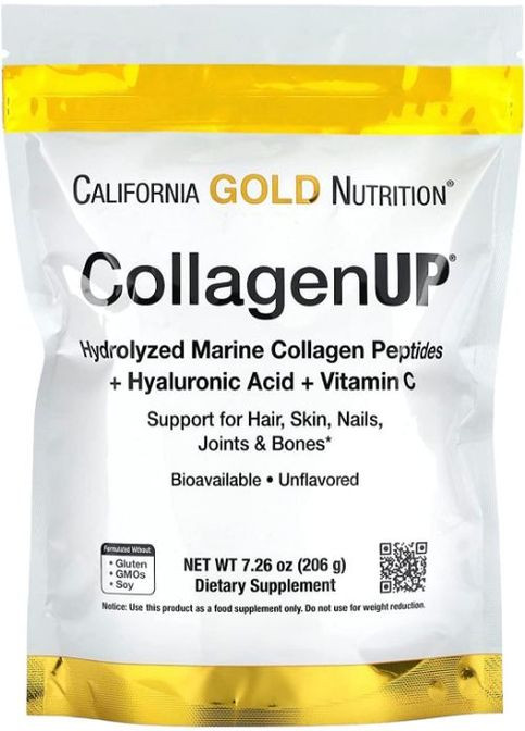 CollagenUP, Marine Hydrolyzed Collagen + Hyaluronic Acid + Vitamin C, 206 g /39 servings/ Unflavored California Gold Nutrition (268464474)