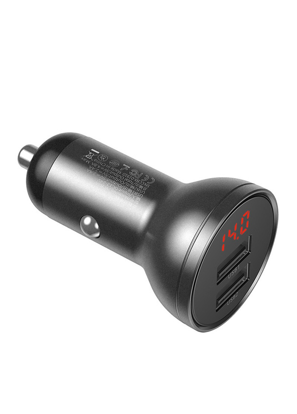 АЗП Digital Display Dual USB 4.8A Car Charger 24W (CCBX) Baseus (261028581)