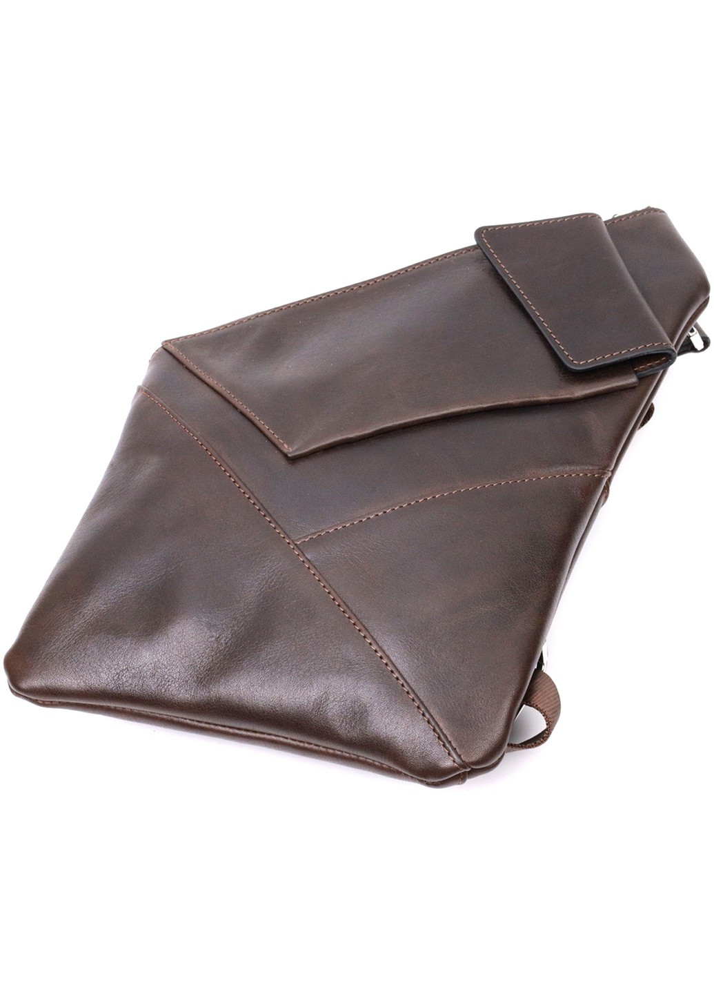 Стильная мужская сумка на плече из натуральной кожи 11669 Коричневая Grande Pelle (267932226)
