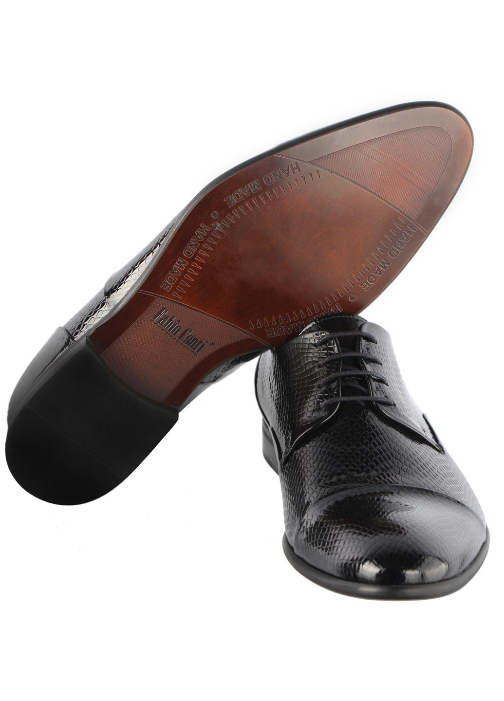 Черные мужские классические туфли 5780 Conhpol на шнурках