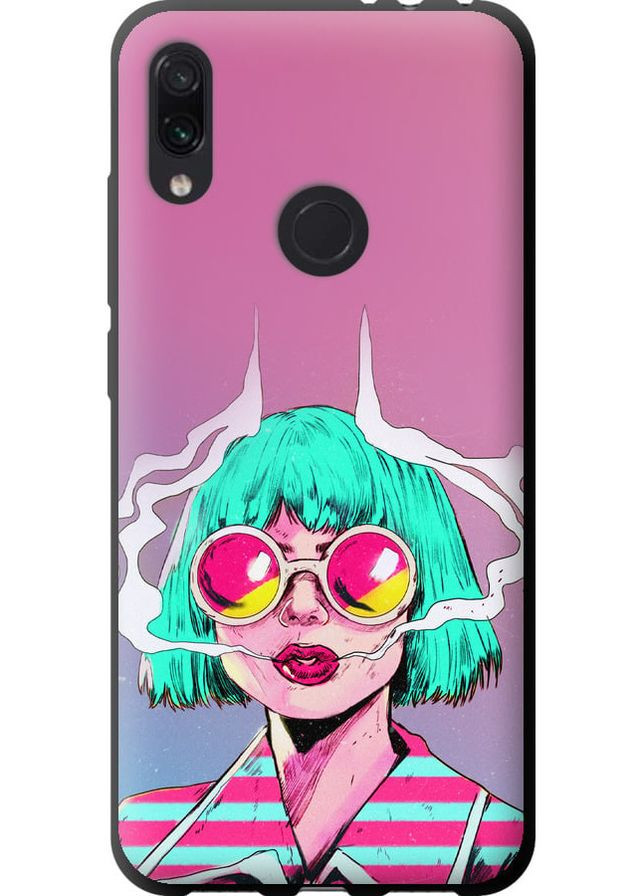 TPU черный чехол 'Поп арт девушка' для Endorphone Xiaomi Redmi Note 7 (276192775)