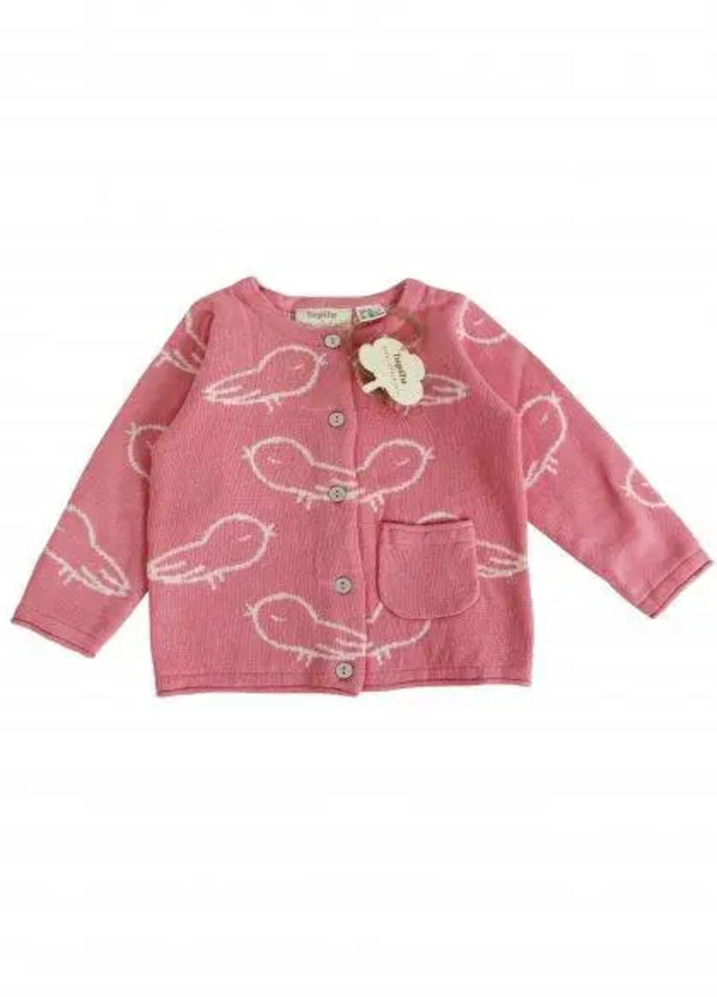 Теплая детская кофта с карманом розового цвета Lupilu (259735283)