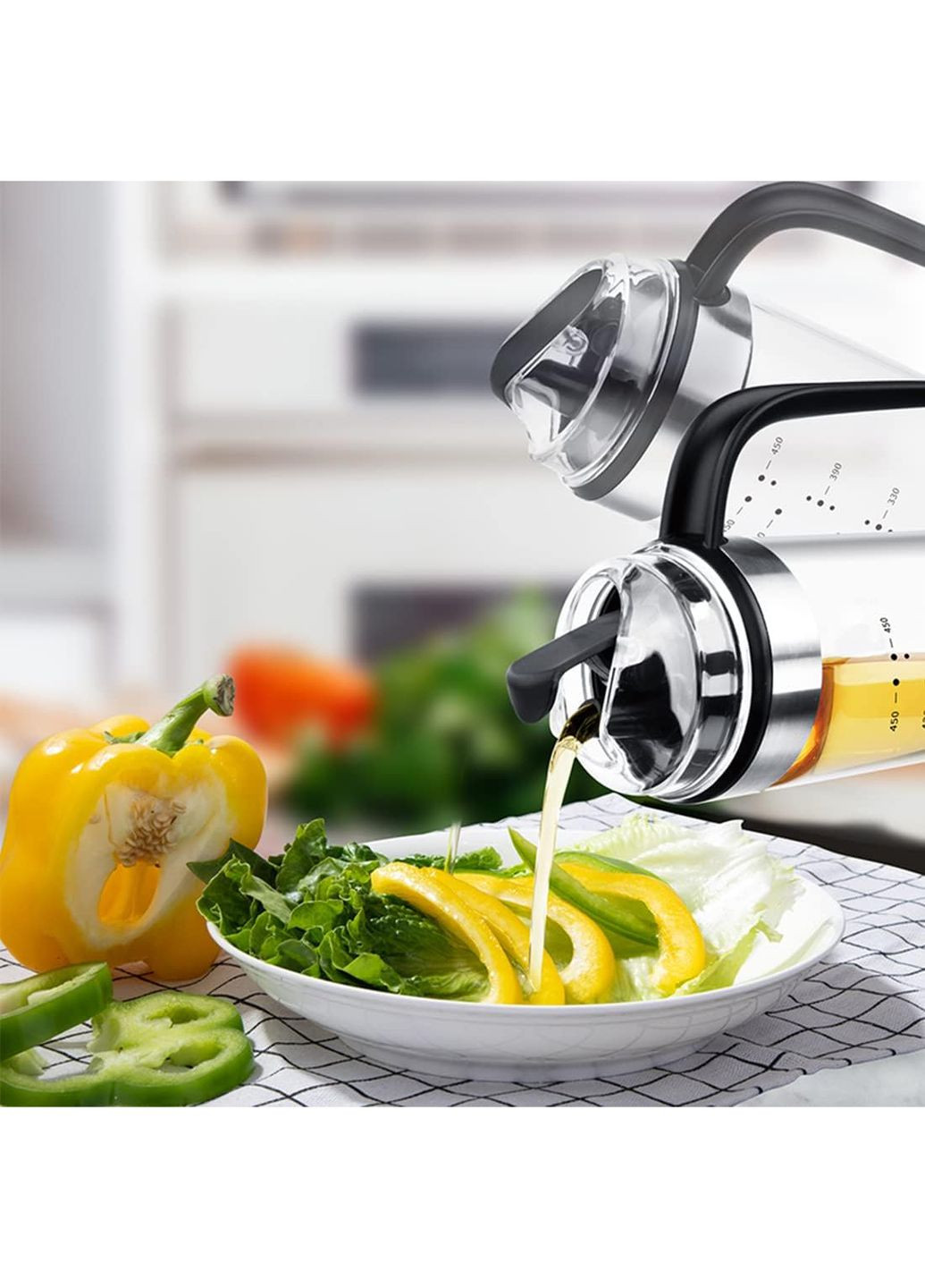 Диспенсер дозатор для масла уксуса соуса стеклянная бутылка с автоматическим открытием 550 мл Kitchen Master (263513910)
