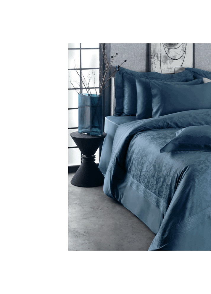 Двоспальний King Size комплект Valencia Blue Жаккард Valeron (259294385)