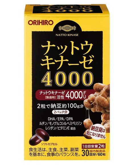 Nattokinase 4000 FU 470 mg 60 Caps Orihiro (258555338)
