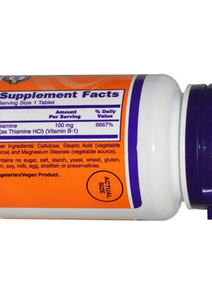 Vitamin B-1 /Thiamine 100 mg 100 Tabs Now Foods (256723972)