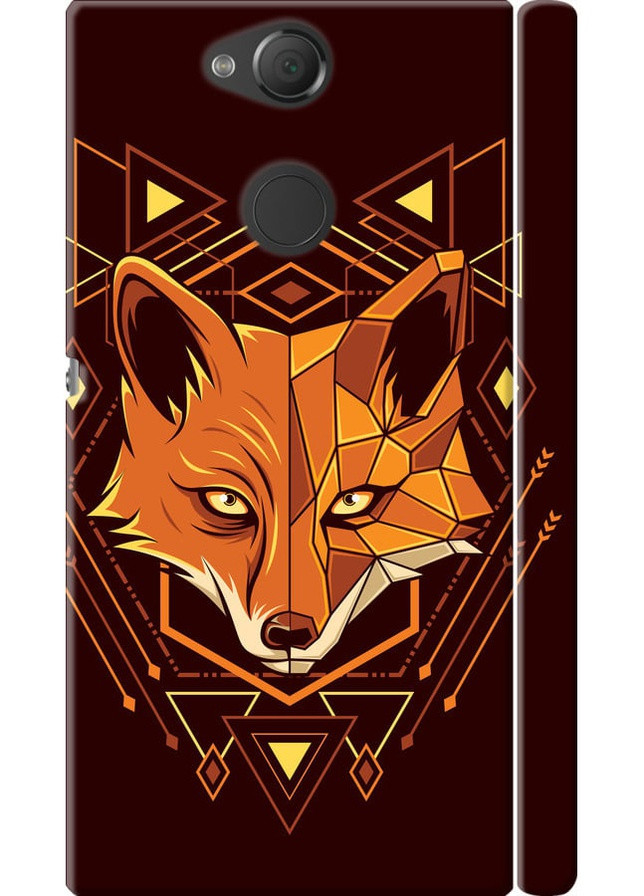 3D пластиковый матовый чехол 'Лиса геометрия' для Endorphone Sony Xperia XA2 H4113 (258170865)