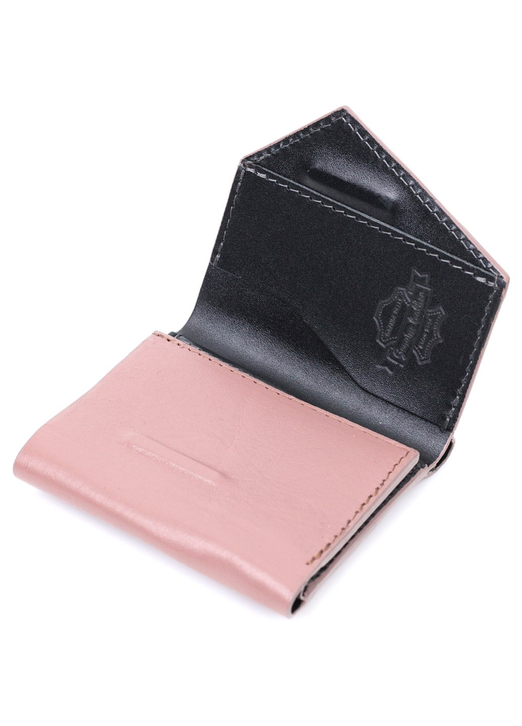 Гарний компактний гаманець із натуральної шкіри 16801 Пудровий Grande Pelle (267927742)