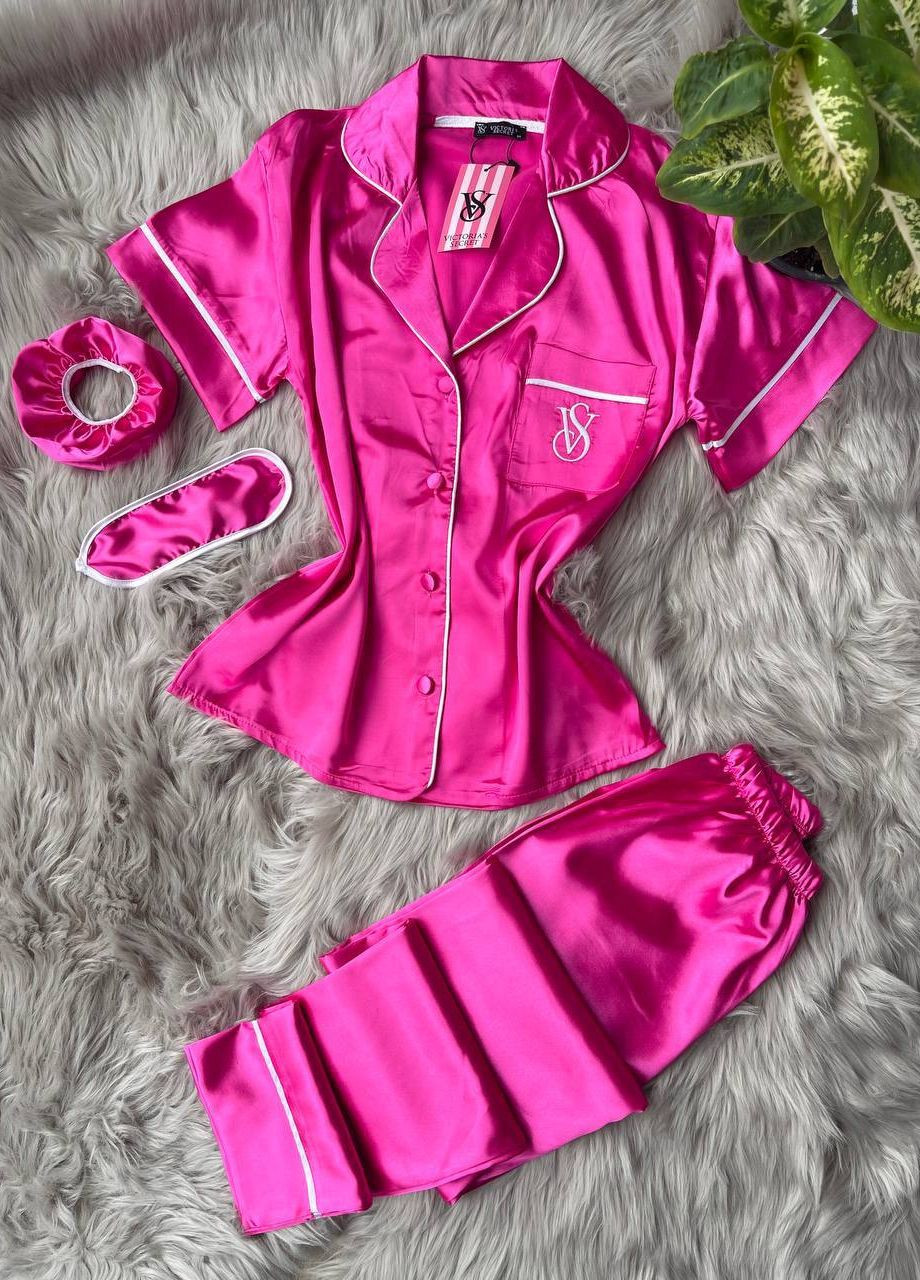 Рожева всесезон піжама з лого victoria's secret рубашка + брюки Vakko
