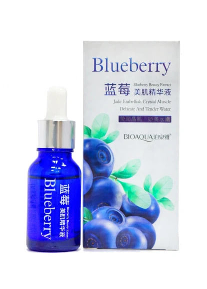 Сироватка для обличчя з гіалуроновою кислотою та екстрактом чорниці Blueberry Essence 15 мл Bioaqua (260596447)