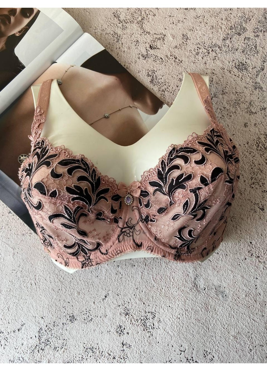 Пудровый бюстгальтер тонкий без поролона пудра Lanny Mode