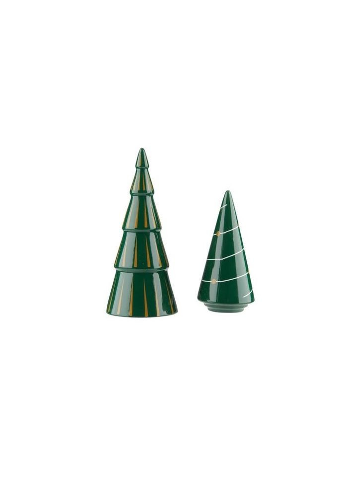 Набір новорічних статуеток ялинки зелена 14/19 см доломіт 2 шт No Brand (266702559)