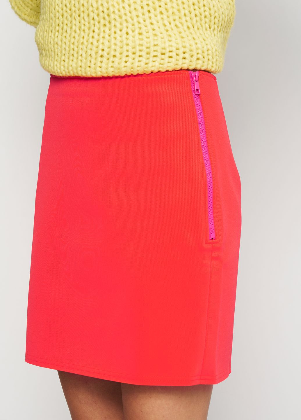Коралловая повседневный однотонная юбка H&M