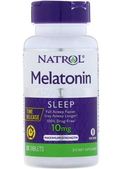 Melatonin Advanced Sleep, Time Release, Maximum Strength 10 mg 60 Tabs NTL-05964 Natrol (256720764)