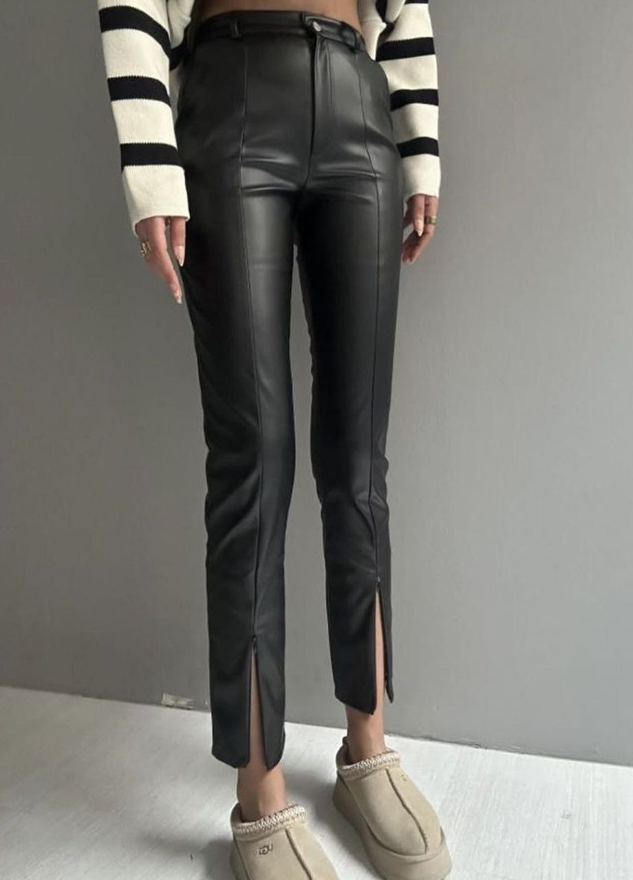 Штани з якісної матової екошкіри це - база, незамінна річ у гардеробі, шикарні універсальні чорні штани. No Brand 577 (277165829)